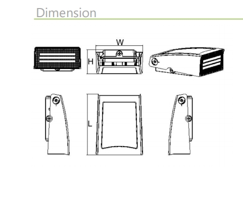 the dimension of wall pack lights