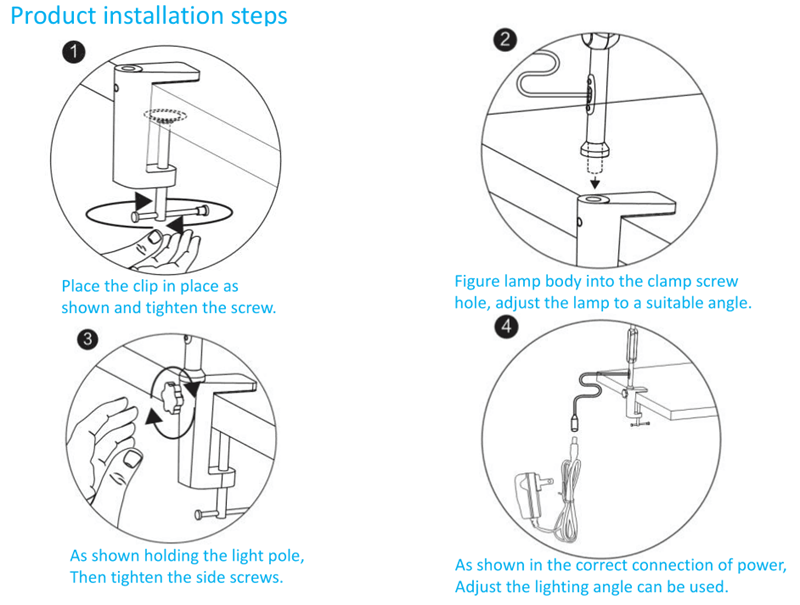 fixed LED desk lamp