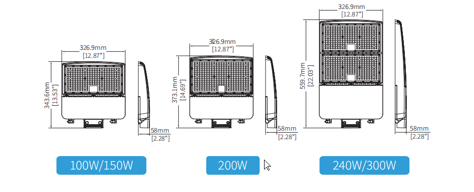 LED Shoebox light with sensor