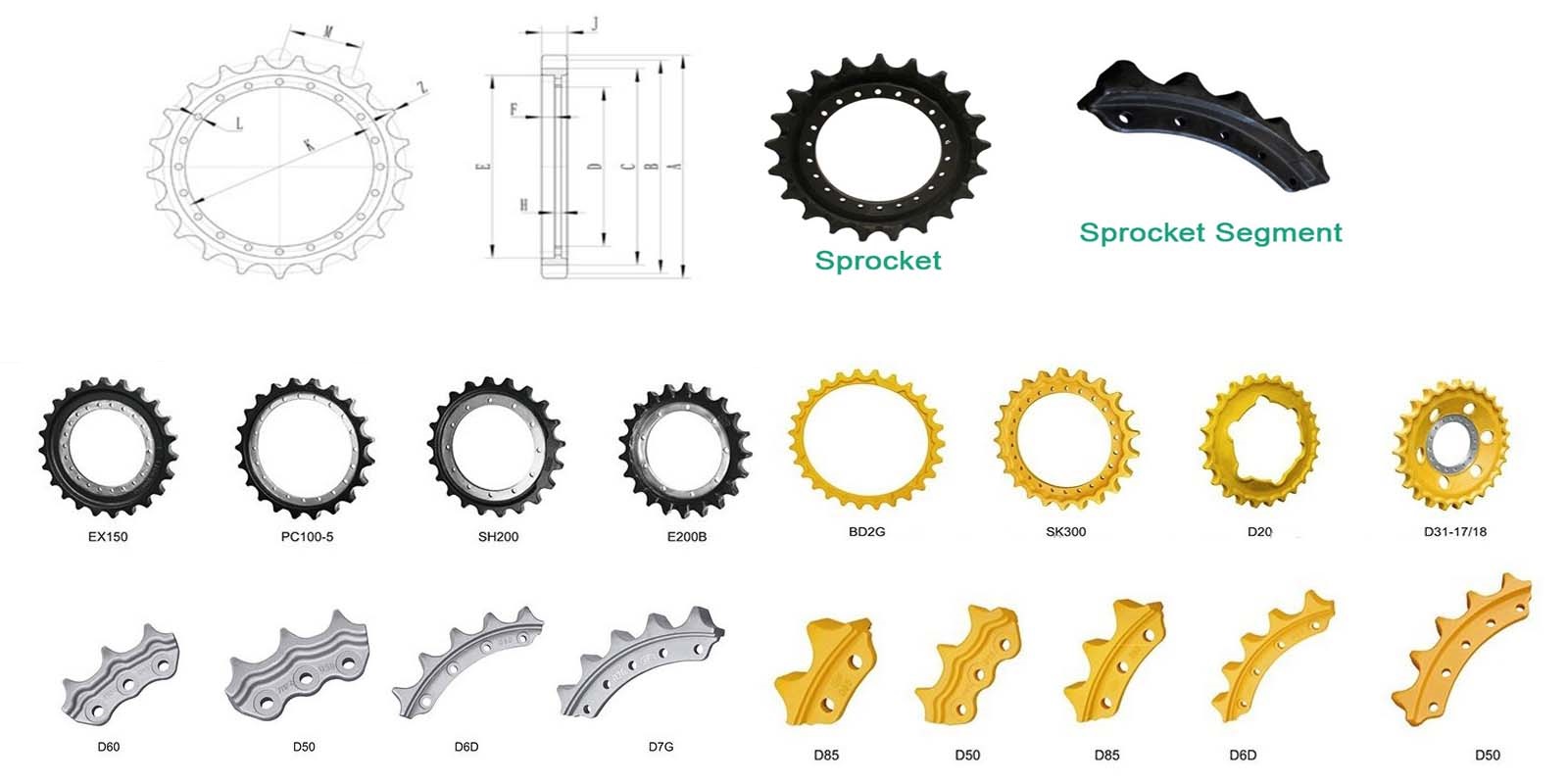 excavator bullzoder sprocket