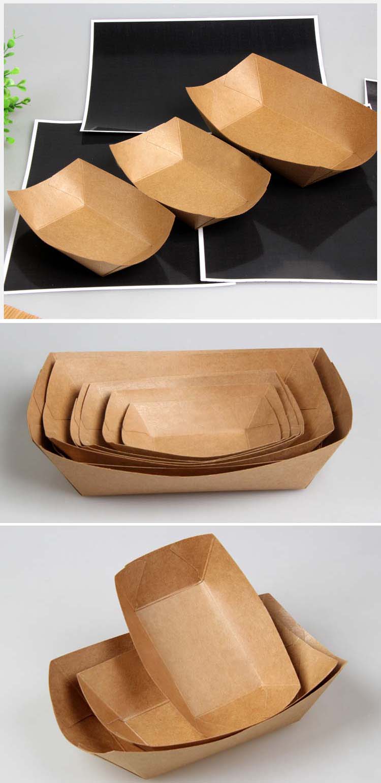 Kraft Paper Boat Food Tray 