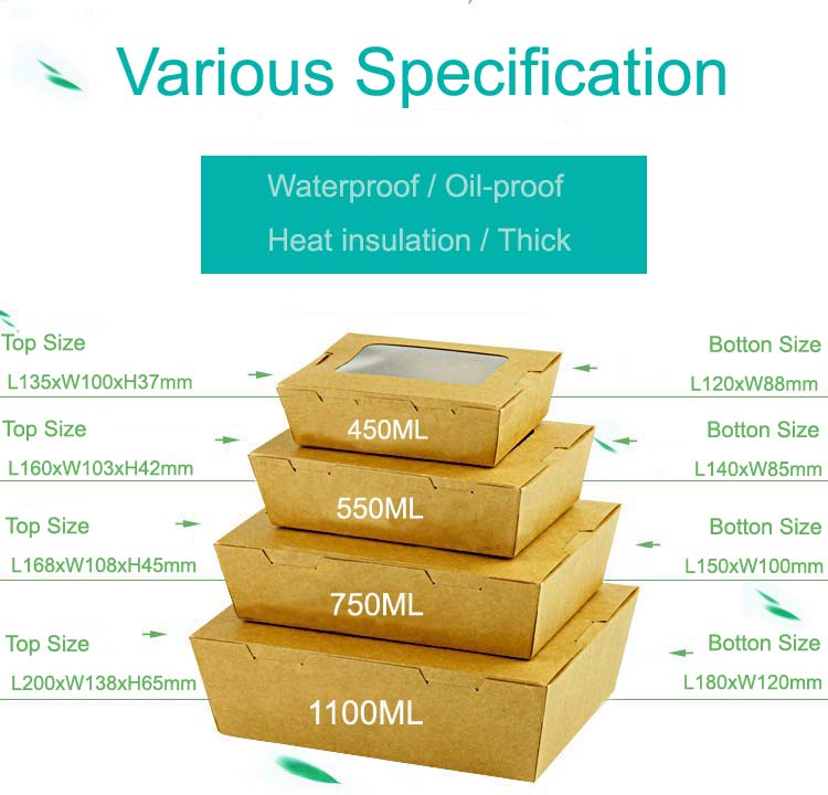 Customized Salad Box with Clear Window Supplier