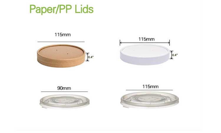 Disposable Kraft Brown Soup Container Lids