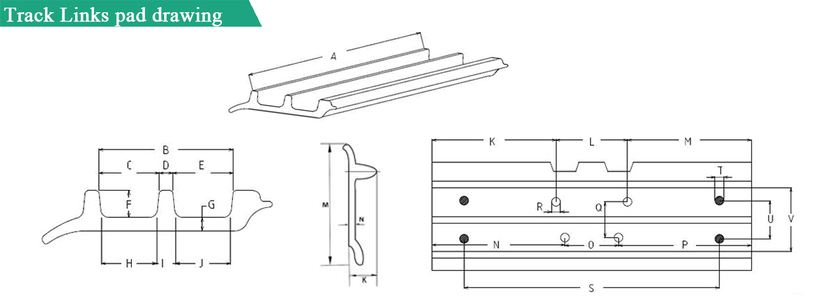 excavator track link shoes drawing