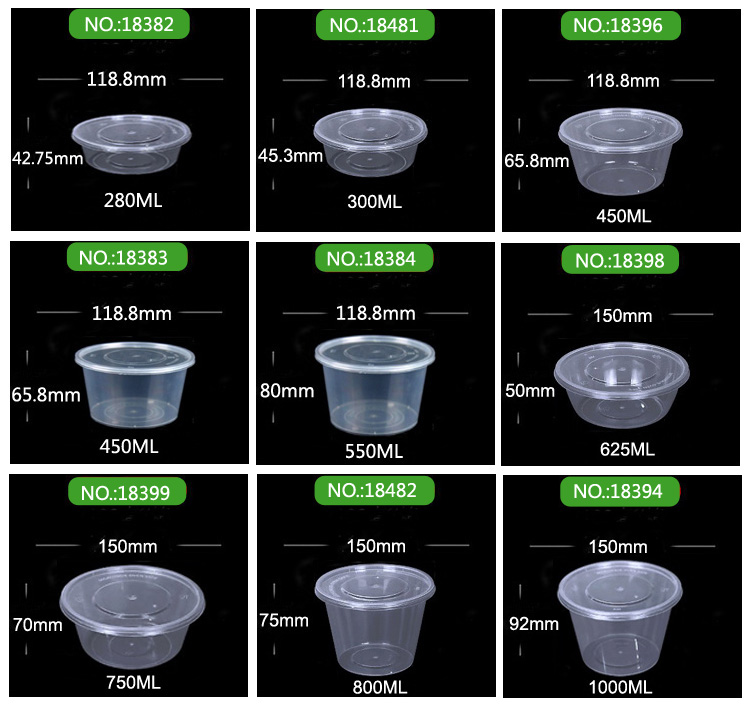 Disposable Takeaway Round Food Containers