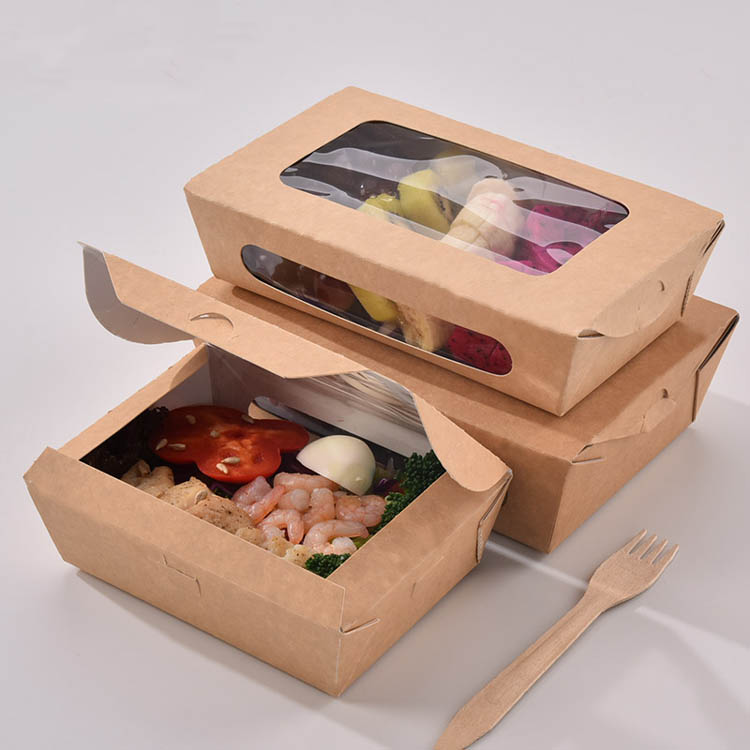 Recyclable Salad Box with Double Clear Window