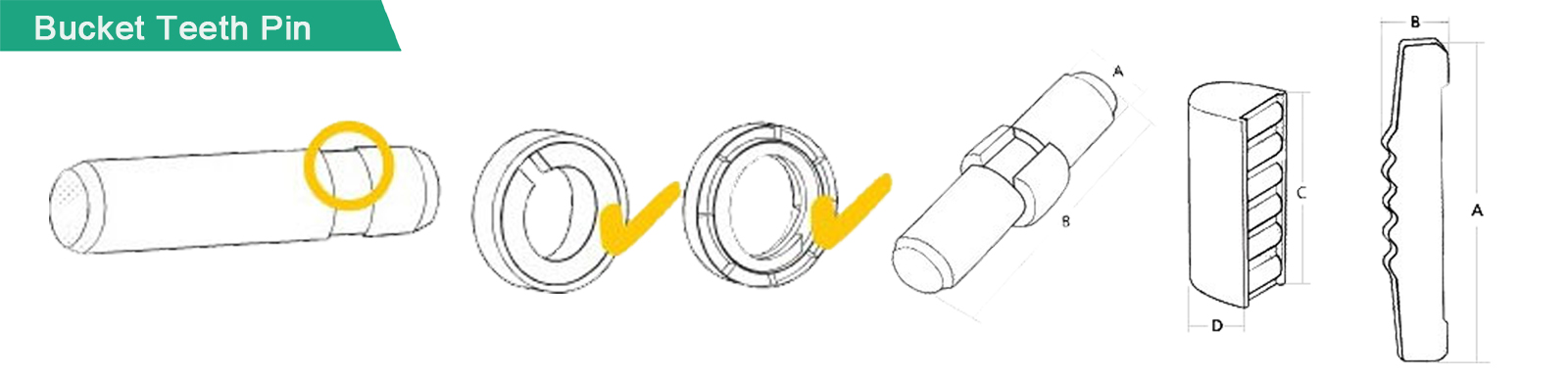 bucket teeth pin types