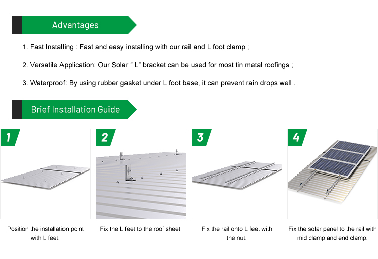 metal roof solar mounting systems made in china