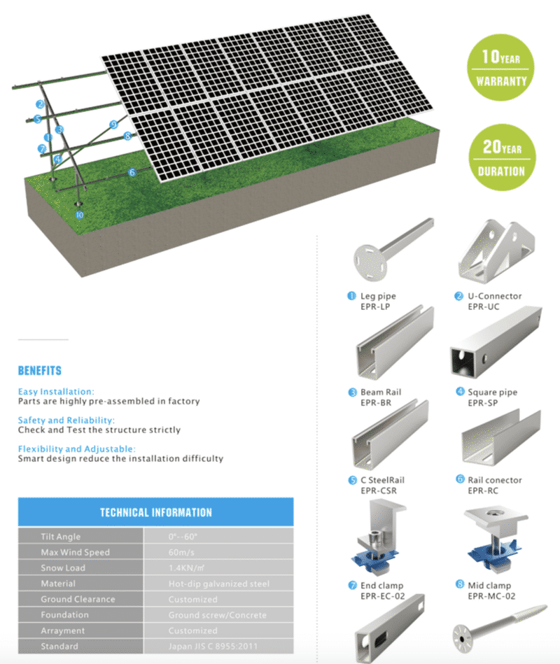 Steel solar bracket