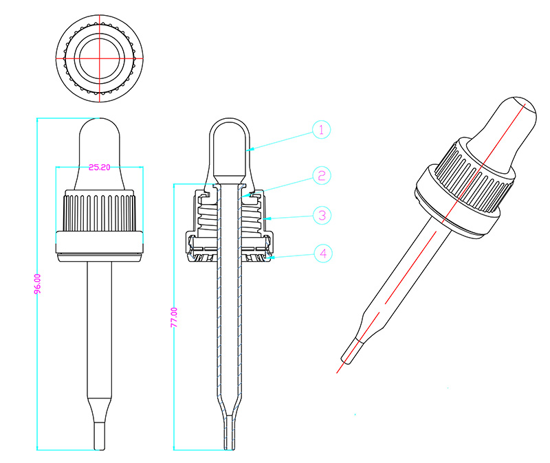 Black Tamper-Evident Cap with Dropper Plug