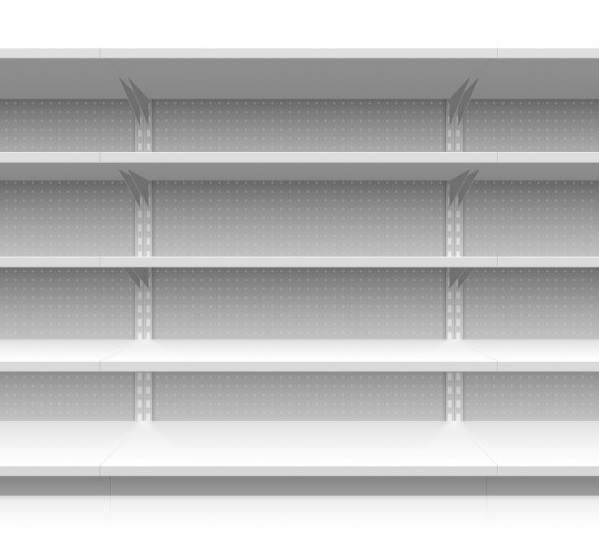 white single side supermarket shelving