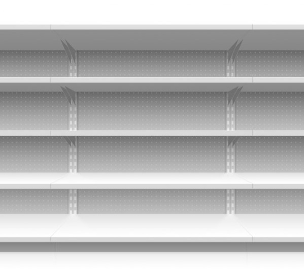 white single side supermarket shelving