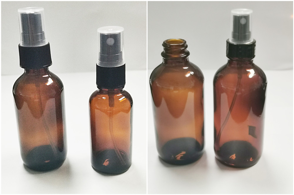 Amber Boston Bound Glass Bottles