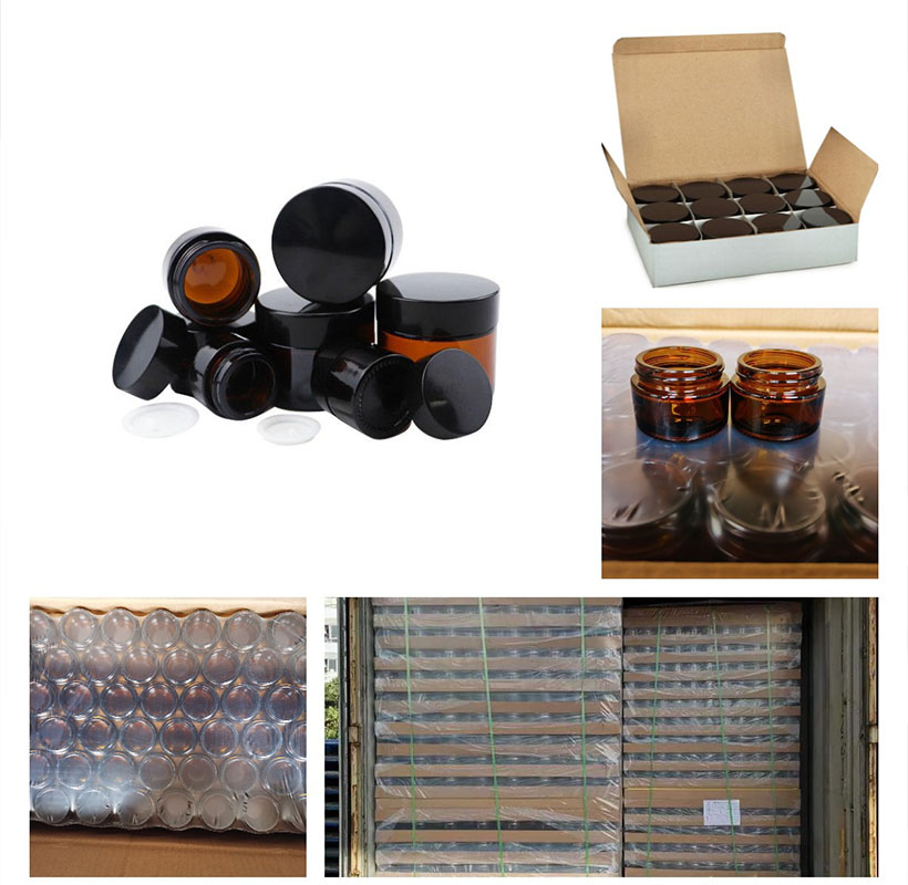 60g Amber glass straight sided jar packing 60g Amber glass straight sided jar packing