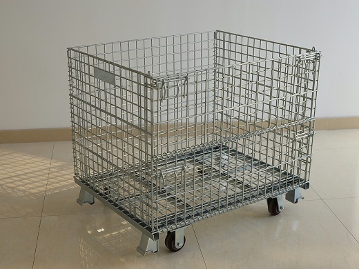 wire mesh cage with wheel