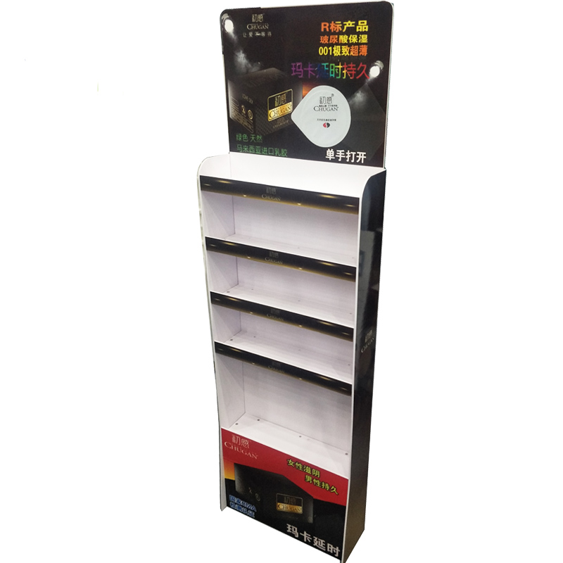 Black Color PVC display rack shelf