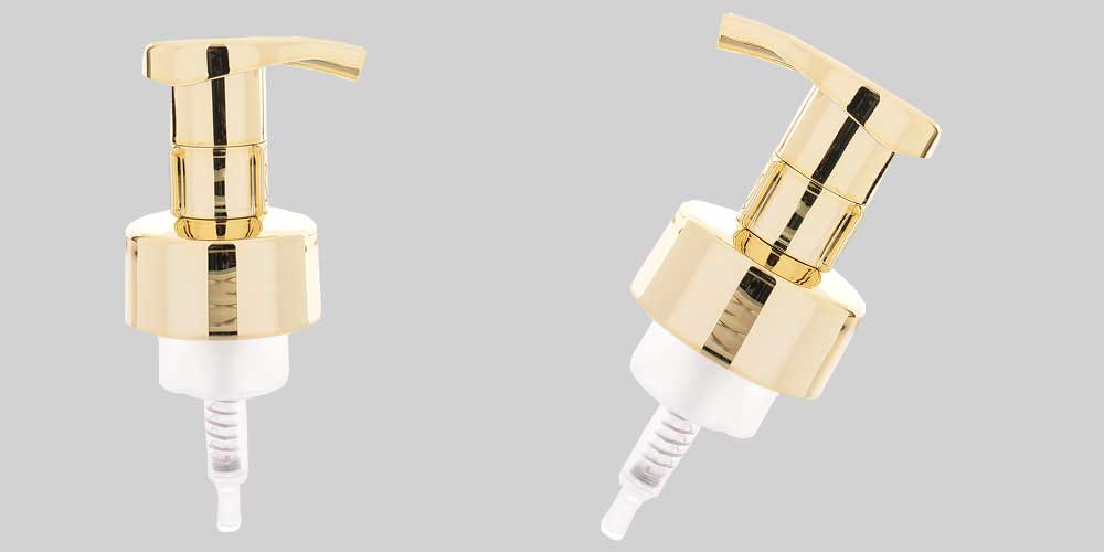 43mm gold foam soap pump with clip