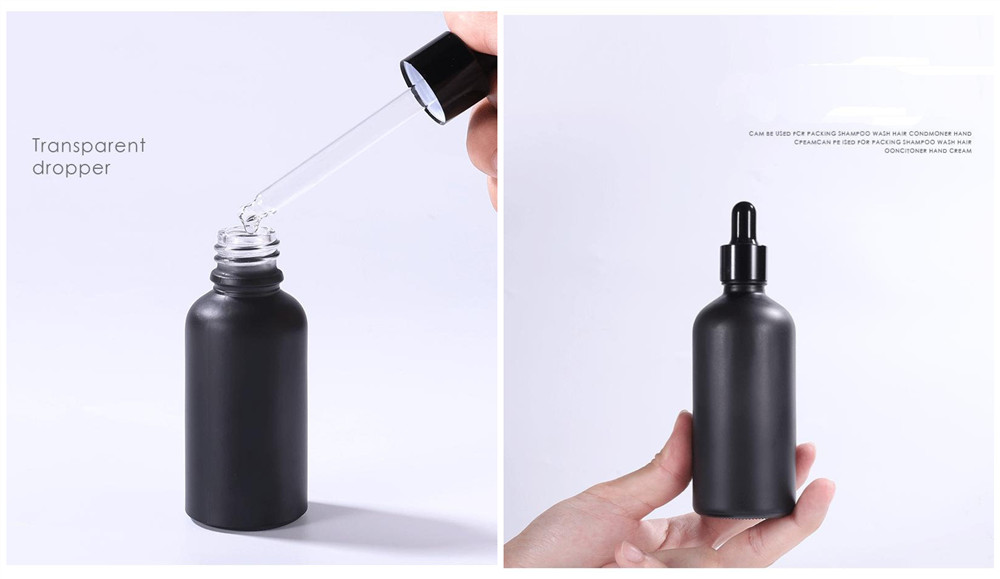 Black Oil Dropper Glass Bottle