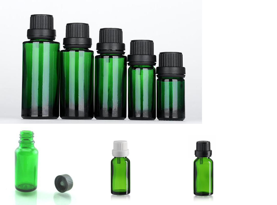 20ml Green Glass Euro Dropper Bottles 