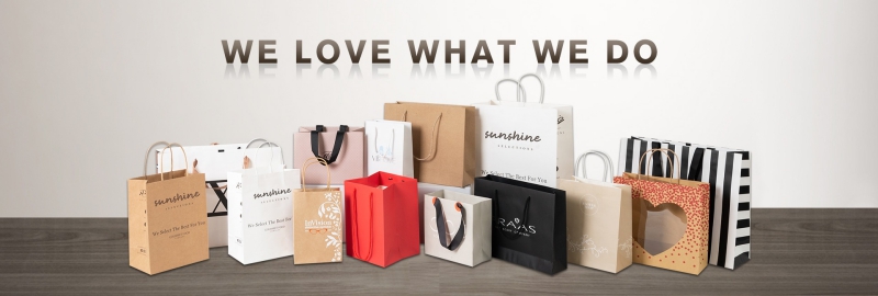 full color paper shopping bags