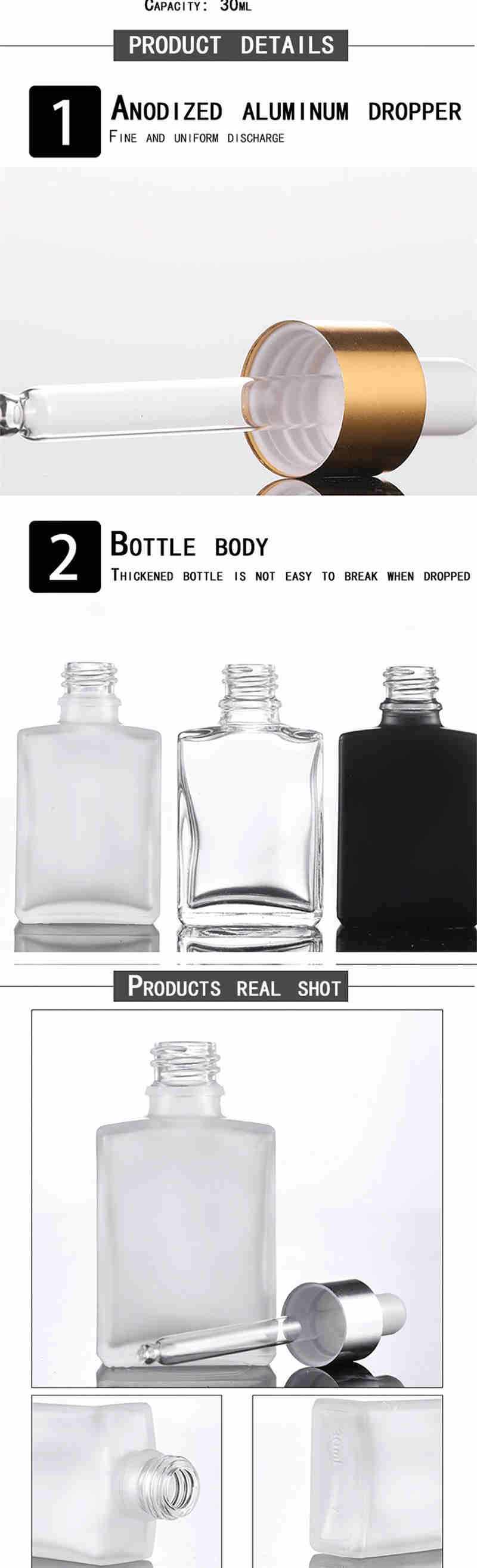 Black Essential Oil Glass Bottle