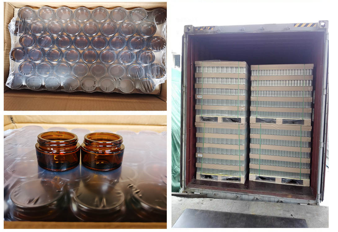 100G Amber and Clear Glass Jar packaging
