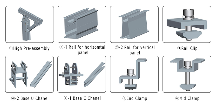 ground pile mounting componments