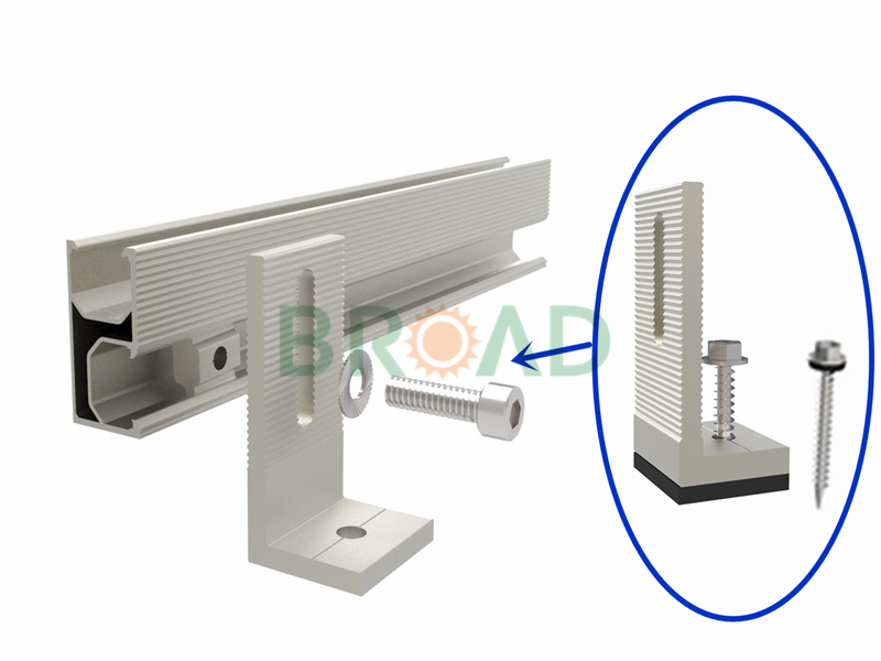 rail for solar roof mounted