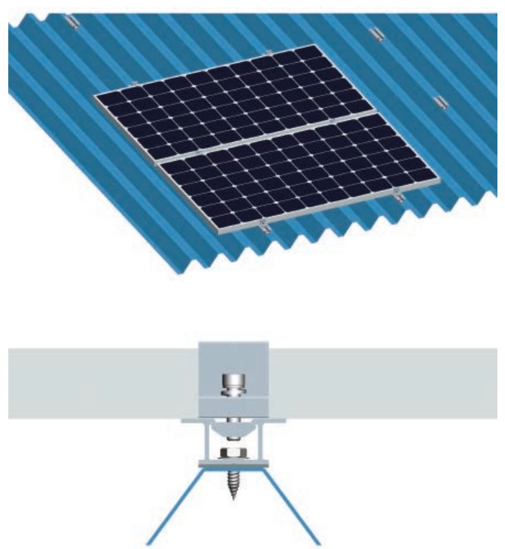 Flat Hook tin roof solar system
