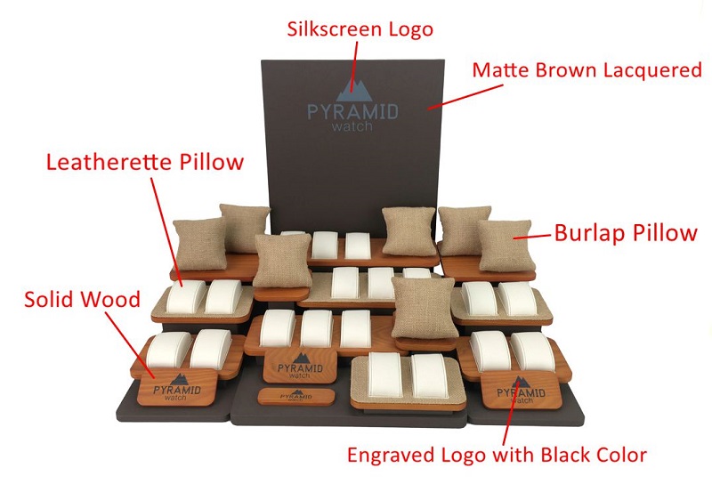 Walnut Solid Wood Watch Display Stand