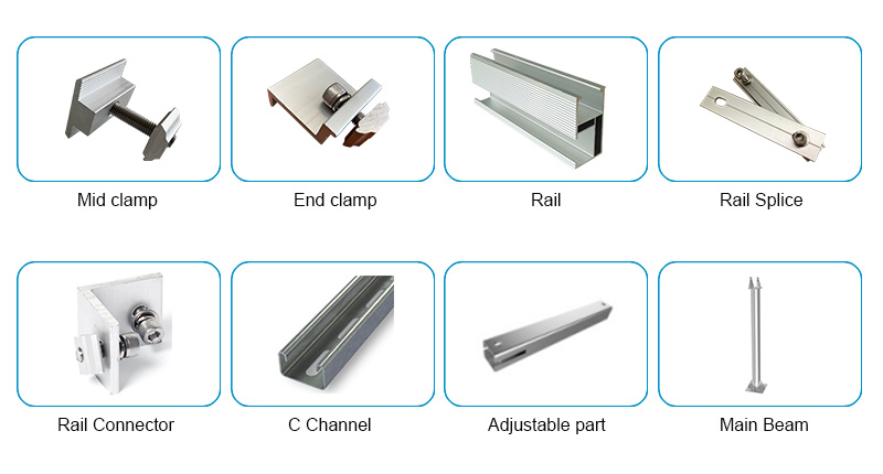 Solar PV Pole Ground Mounting Structure 