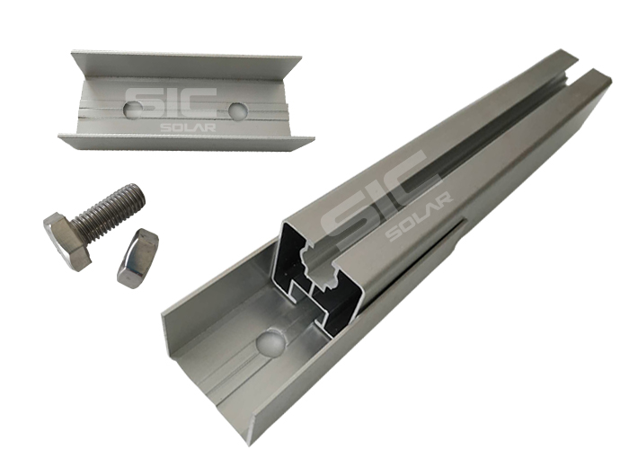 Solar aluminum rail splice for rail extension