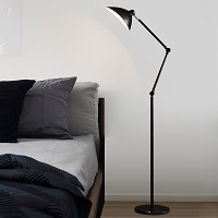 Pharmacy floor lamp with adjustable pole