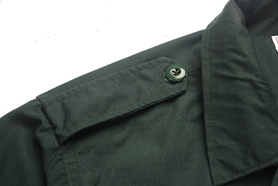 Olive green military uniform