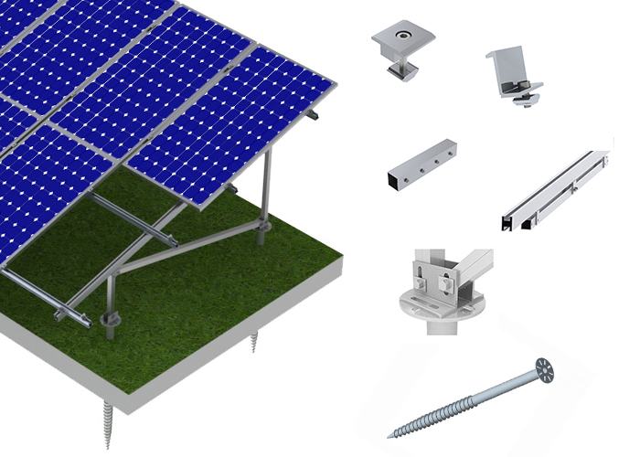 Solar panel ground screw anchor mounting brackets