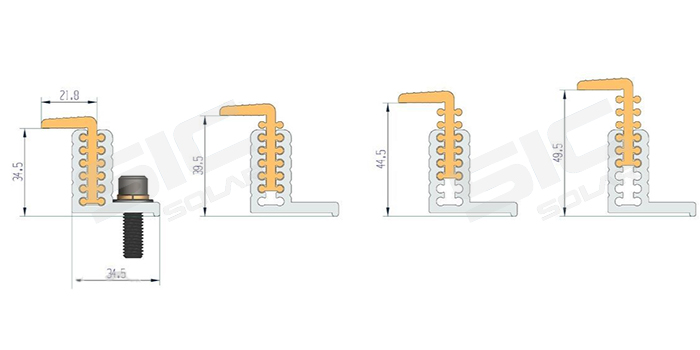 Adjusting end clamps for solar panel mounting