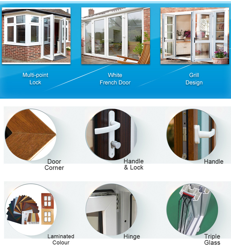 upvc coloured doors detailed drawing