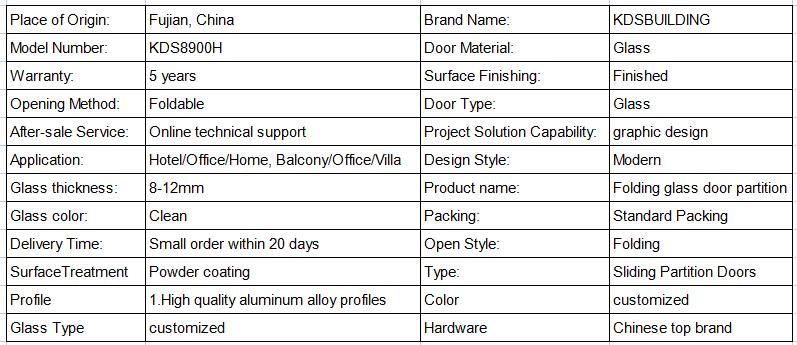 frameless patio doors specifications