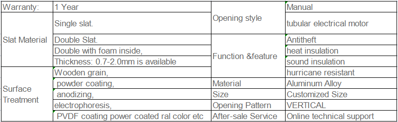 Heat resistant security aluminum rolling shutters Heat resistant security aluminum rolling shutters