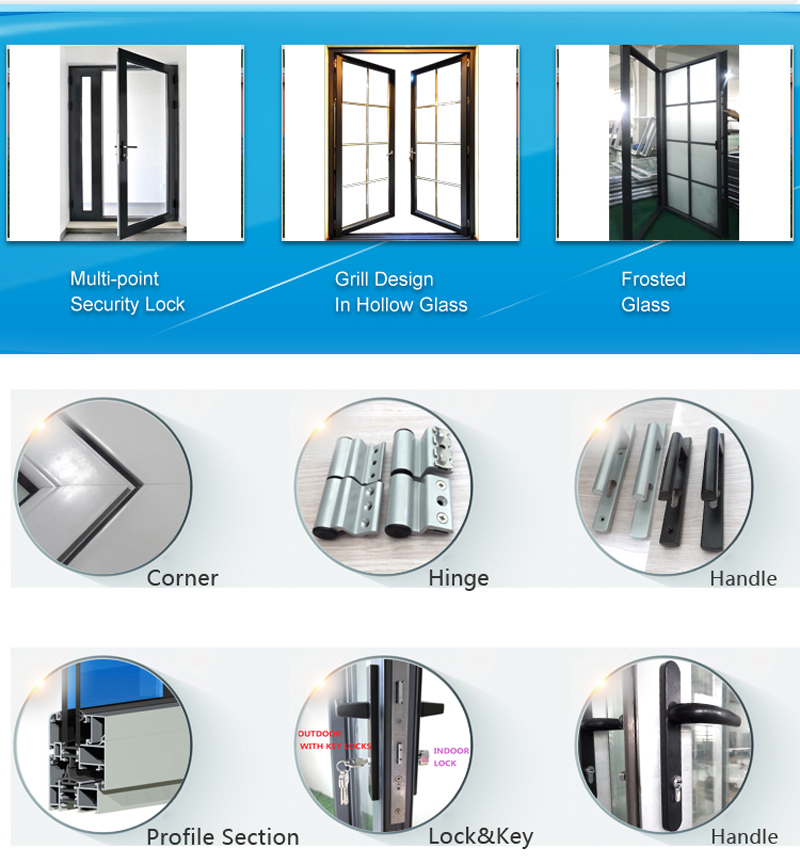 aluminium bedroom door detailed drawing