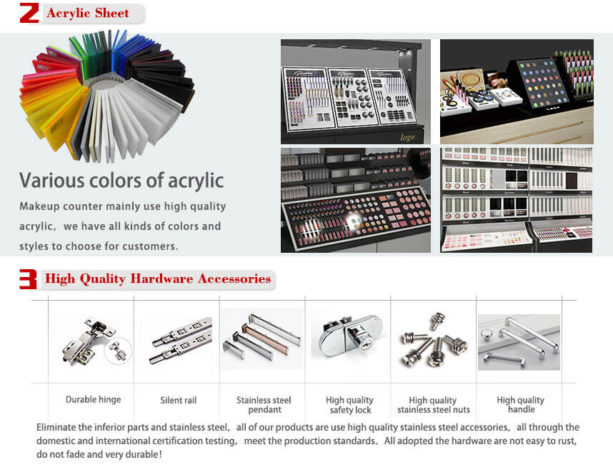 retail makeup counters acrylic