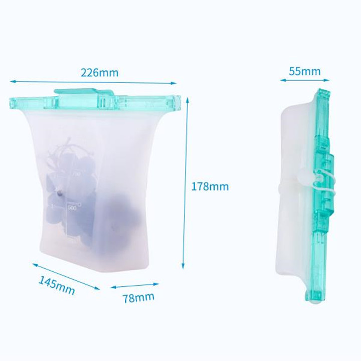 resealable silicone food storage freezer bag