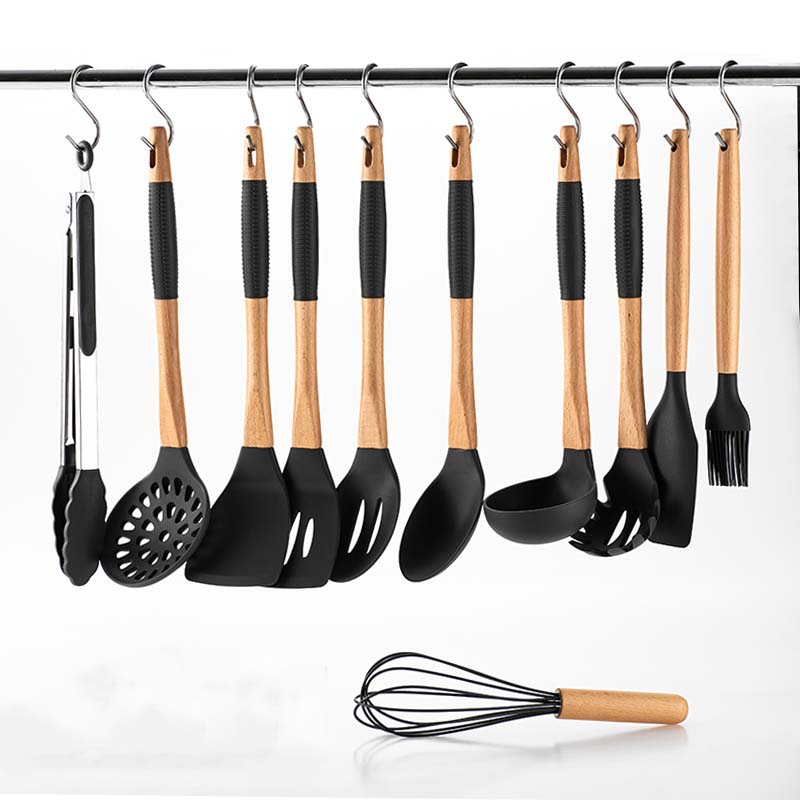 11 pcs Cooking Silicone Kitchen Utensils Set With Wooden Handle 11 pcs Cooking Silicone Kitchen Utensils Set With Wooden Handle