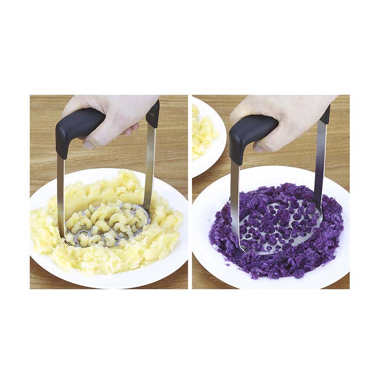 Stainless Steel Potato Masher Hand Plate Food Masher Utensil Black Stainless Steel Potato Masher Hand Plate Food Masher Utensil Black