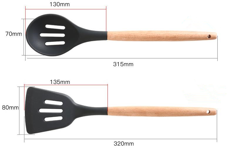 Kitchen Utensils Sets with Wooden Handles