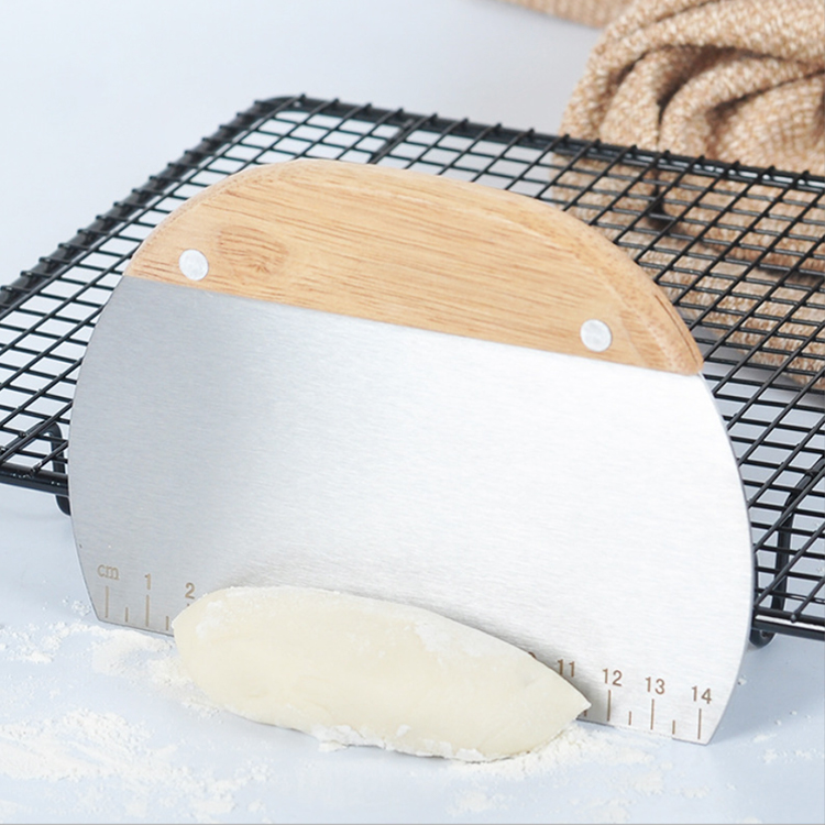 Stainless steel dough chopper scraper cutter with scale Stainless steel dough chopper scraper cutter with scale
