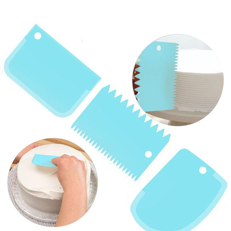 3 Pcs Silicone Cake Icing Scraper Cutters Smoother Tool Set 3 Pcs Silicone Cake Icing Scraper Cutters Smoother Tool Set