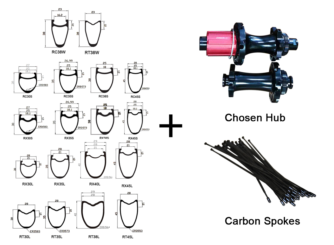 carbon fiber spokes road wheels