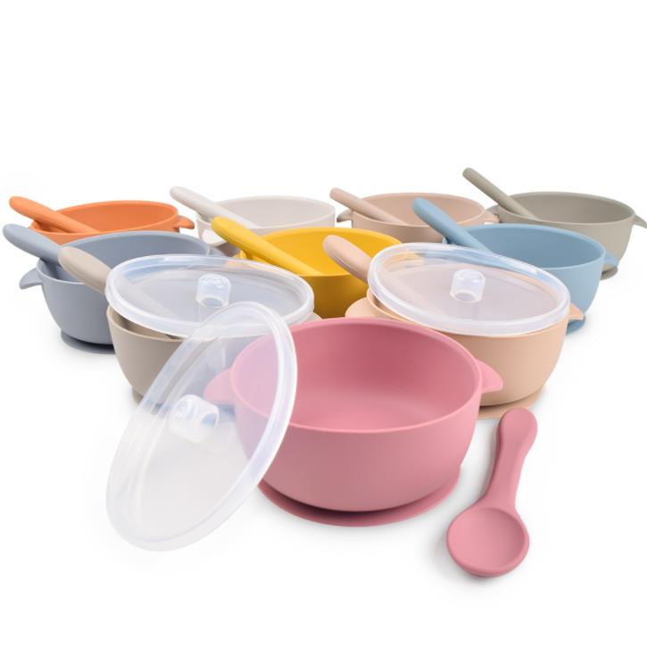 baby silicone feeding set spoon