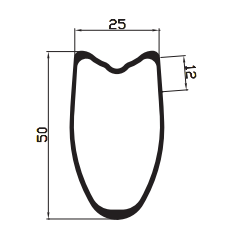 25mm wdie 50mm deep tubular rims